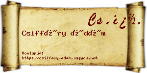 Csiffáry Ádám névjegykártya